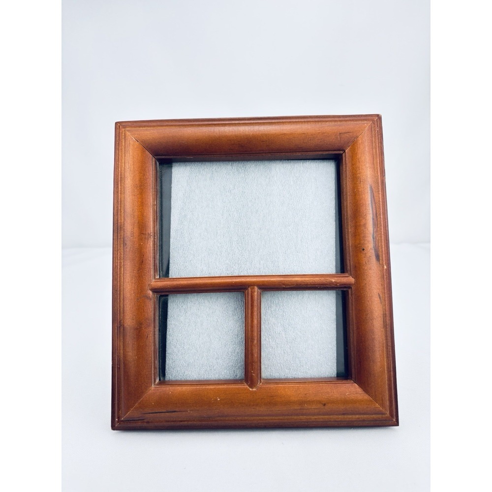 Vintage Wood Window Pane Picture Frame 3 Collage Multi Photo Weston Pecan